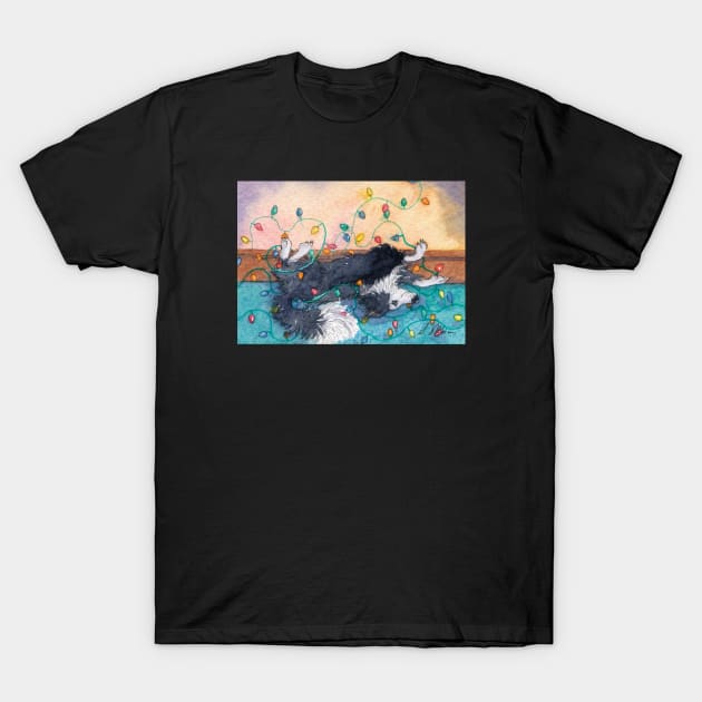 Every year this Border collie dog helped with the lights T-Shirt by SusanAlisonArt
